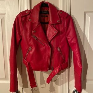 Red leather jacket